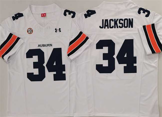 Men%27s Auburn Tigers #34 Bo Jackson White 2024 F.U.S.E. Limited Stitched Jersey